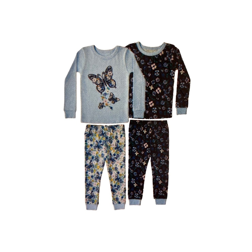 NWT Member's Mark Infant Girl's Favorite 4 Piece‎ Favorite Pajamas Butterfly 4T